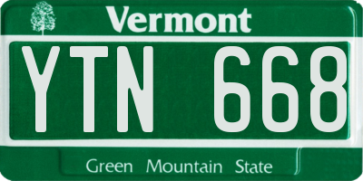 VT license plate YTN668