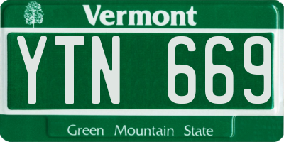 VT license plate YTN669