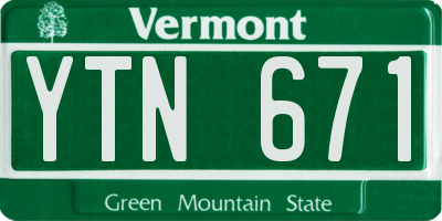 VT license plate YTN671