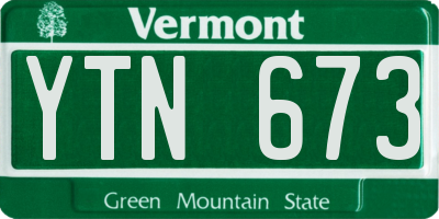 VT license plate YTN673