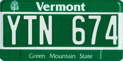 VT license plate YTN674
