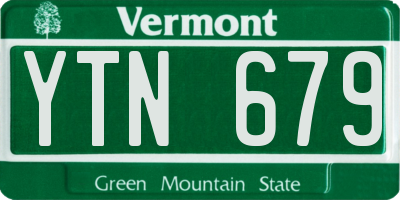 VT license plate YTN679