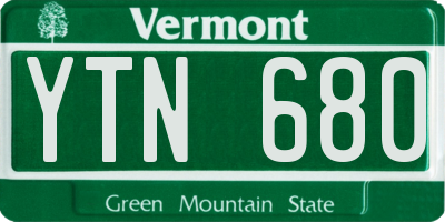 VT license plate YTN680