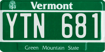 VT license plate YTN681