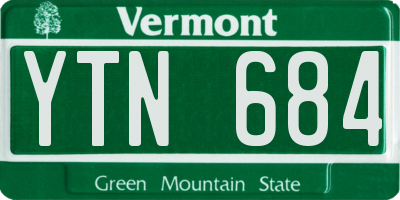 VT license plate YTN684