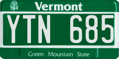 VT license plate YTN685