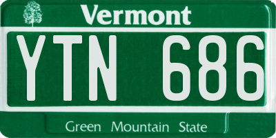 VT license plate YTN686