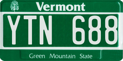 VT license plate YTN688