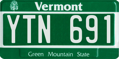 VT license plate YTN691