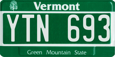 VT license plate YTN693