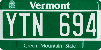 VT license plate YTN694
