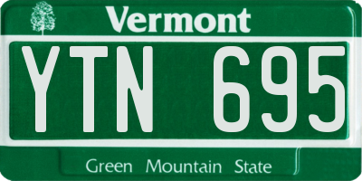 VT license plate YTN695