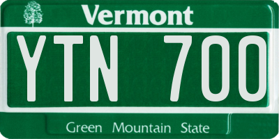 VT license plate YTN700