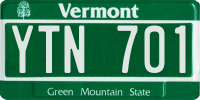 VT license plate YTN701