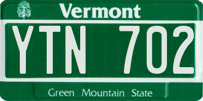 VT license plate YTN702