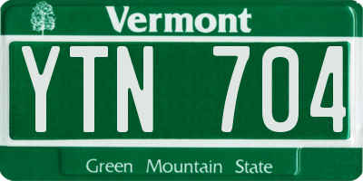 VT license plate YTN704