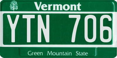 VT license plate YTN706
