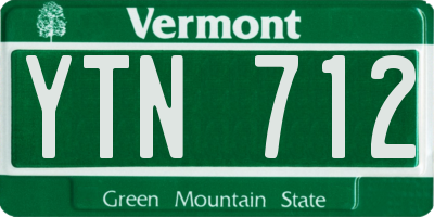 VT license plate YTN712