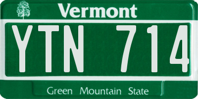 VT license plate YTN714