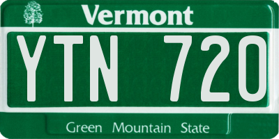 VT license plate YTN720