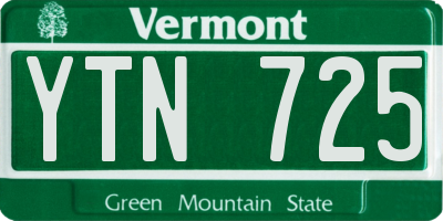 VT license plate YTN725
