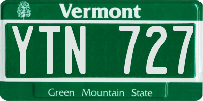 VT license plate YTN727