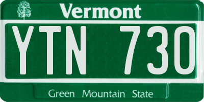 VT license plate YTN730