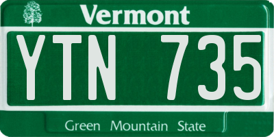 VT license plate YTN735