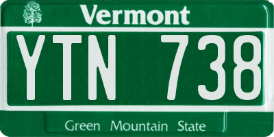 VT license plate YTN738
