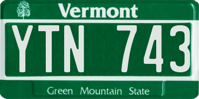 VT license plate YTN743