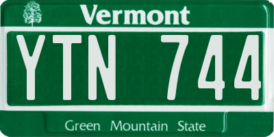 VT license plate YTN744
