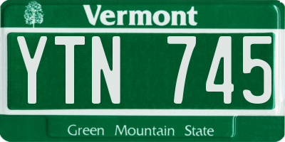 VT license plate YTN745