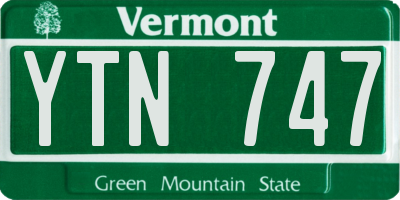 VT license plate YTN747