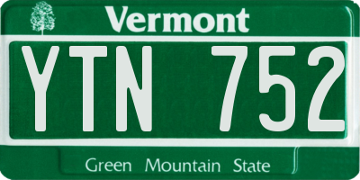 VT license plate YTN752