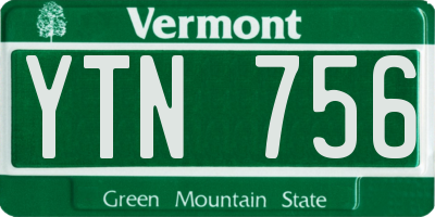 VT license plate YTN756