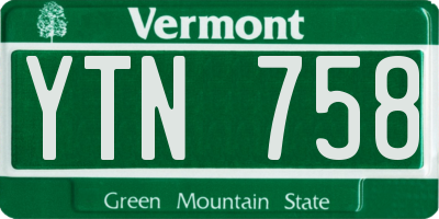 VT license plate YTN758
