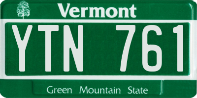 VT license plate YTN761