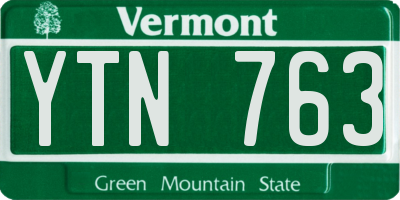 VT license plate YTN763
