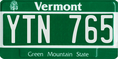 VT license plate YTN765