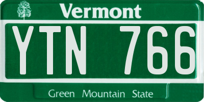 VT license plate YTN766