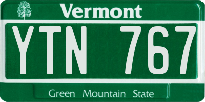 VT license plate YTN767
