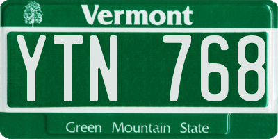 VT license plate YTN768