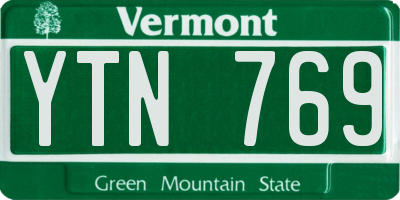 VT license plate YTN769