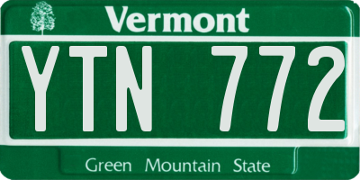 VT license plate YTN772