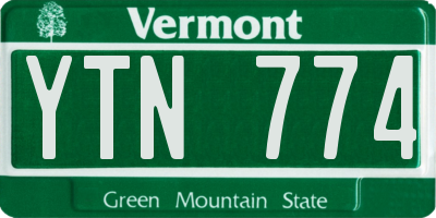 VT license plate YTN774