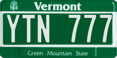 VT license plate YTN777