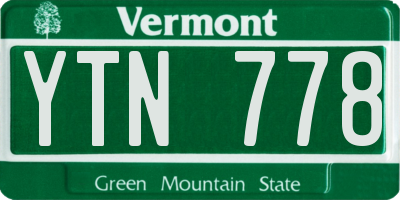 VT license plate YTN778