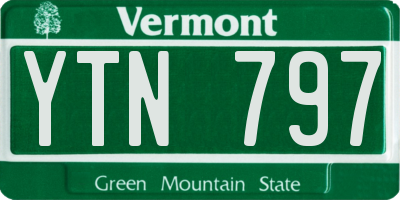 VT license plate YTN797