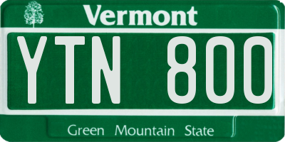 VT license plate YTN800