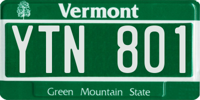 VT license plate YTN801